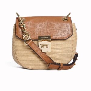 Michael Kors Tan and Brown Crossbody Bag